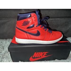 Jordan Retro 1 High OG "David Letterman" Crimson Navy 555088-606 Size 10.5